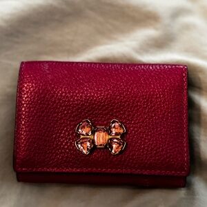 Red Leather Wallet with Bow Accent coach mini wallet